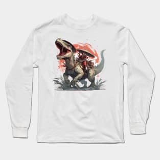 samurai ride dinosaur Long Sleeve T-Shirt